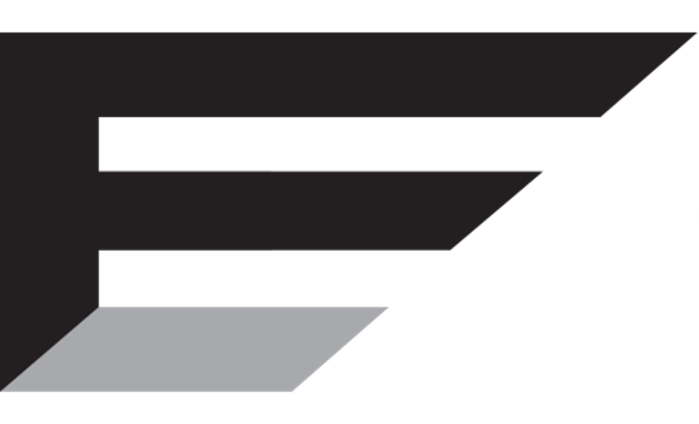 Logo featuring a stylized letter "F" with a sleek design, representing a brand or company identity, emphasizing modernity and professionalism.